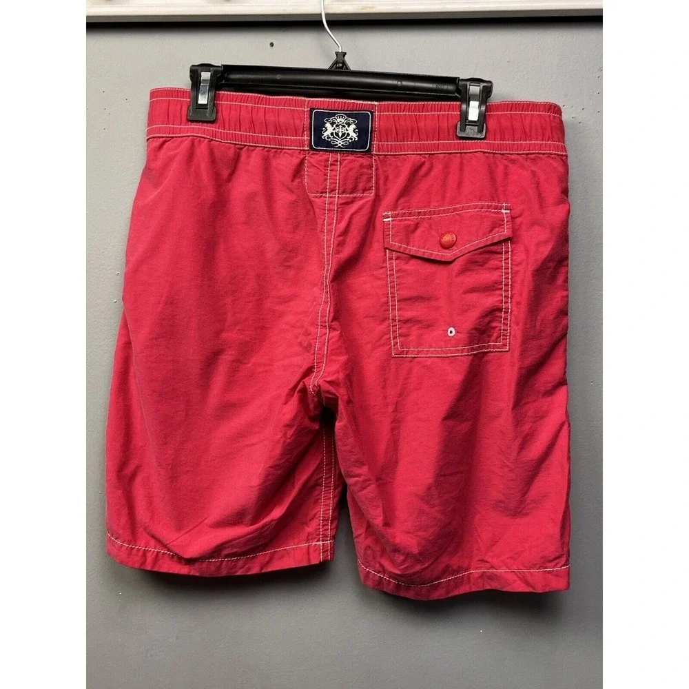 Express Swim Trunks Mens Small Red Board Shorts Drawstring‎ Mesh Lined Contrast